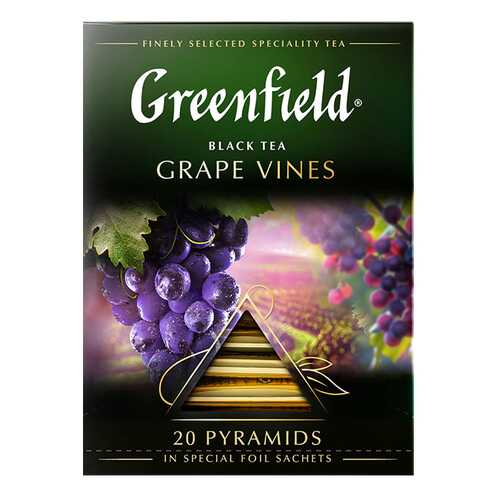 Чай черный в пирамидках Greenfield Grape Vines 20 пакетиков в Газпромнефть
