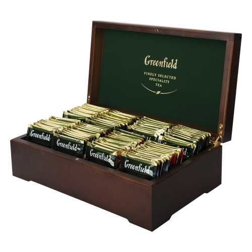 Подарочный набор Greenfield в деревянной шкатулке 8 видов 98 пакетиков в Газпромнефть