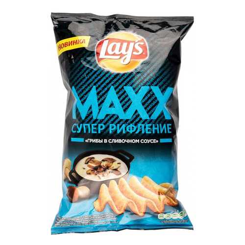 Чипсы Lays супер рифление maxx грибы в сливочном соусе 145 г в Газпромнефть