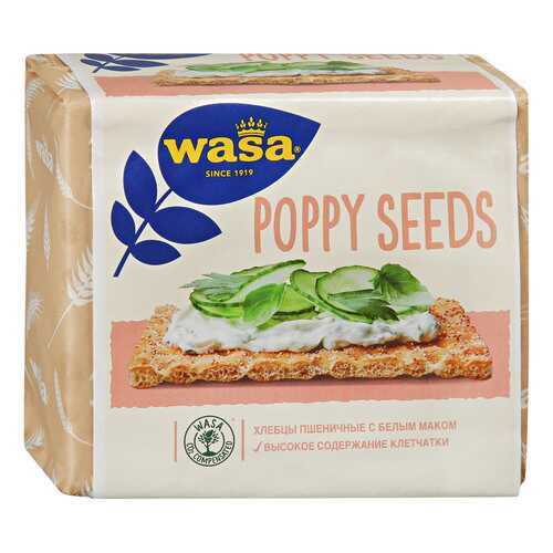 Хлебцы Wasa Poppy Seeds пшеничные с белым маком 240 г в Газпромнефть