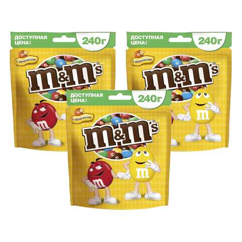 M&M`s конфеты Арахис 240 гр 3 упаковки в Газпромнефть