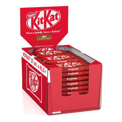 Молочный шоколад KITKAT с хрустящей вафлей 27 шт по 41.5 г в Газпромнефть