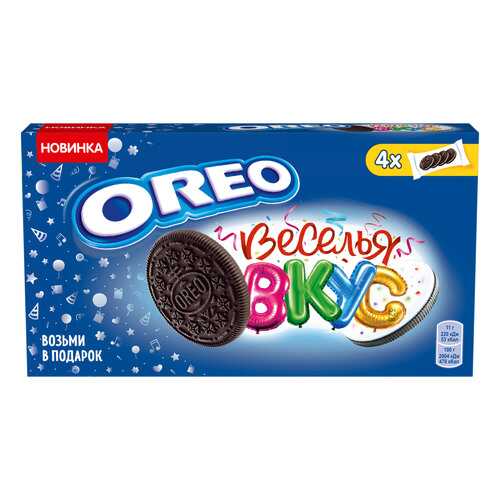 OREO печенье с какао и начинкой карамель/цв посыпка 176г в Газпромнефть