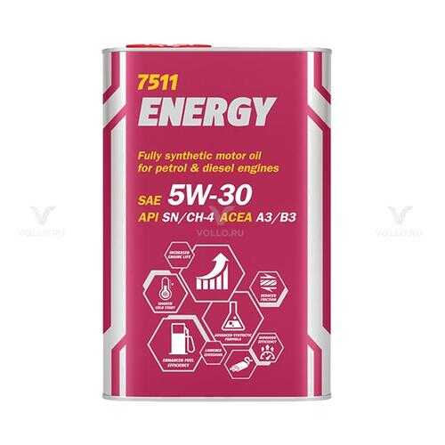 7511 MANNOL ENERGY 5W30 (SL) 1 л. (Metal) Синтетическое моторное масло 5W-30 в Газпромнефть