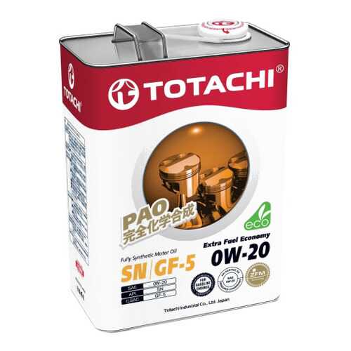 Моторное масло Totachi Extra Fuel Fully Synthetic SN 0W-20 4л в Газпромнефть