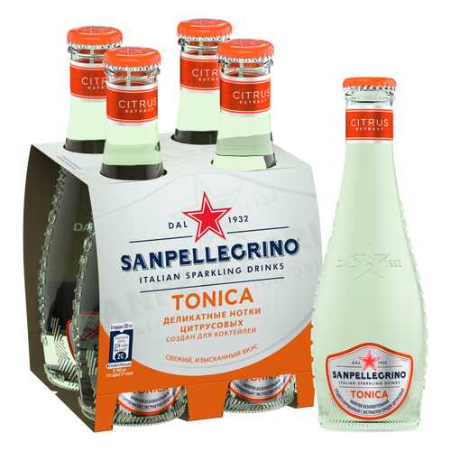 Напиток безалкогольный газированный S.Pellegrino Tonica Citrus, 4 шт по 0,20л в Газпромнефть